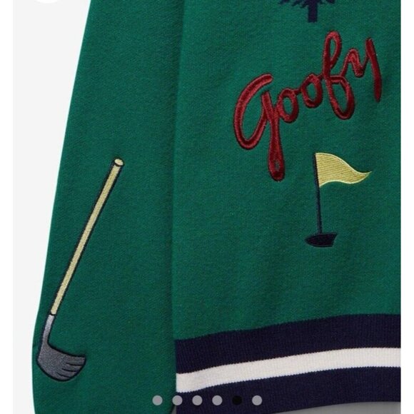 Disney Goofy Golf Cardigan XL Green Knit Embroidered Sweater Sweatshirt Patch - Picture 8 of 10